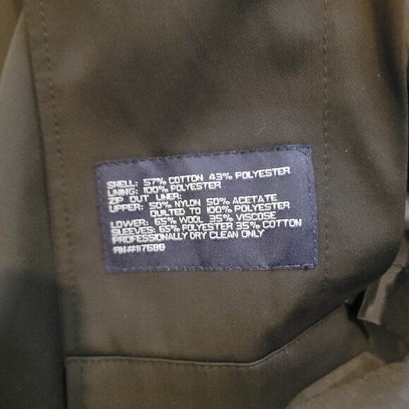 Ralph Lauren Coat Overcoat Men's 42L Quilted Removable Lining Black Workwear - Picture 9 of 16